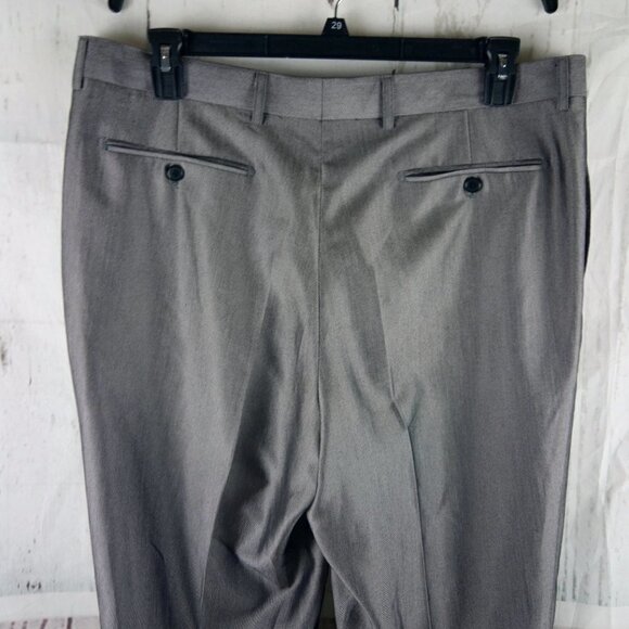Carlo Lusso 150 44R 2 Button Gray Birdseye 2pc Suit 38x28 Flat Front - Picture 14 of 15